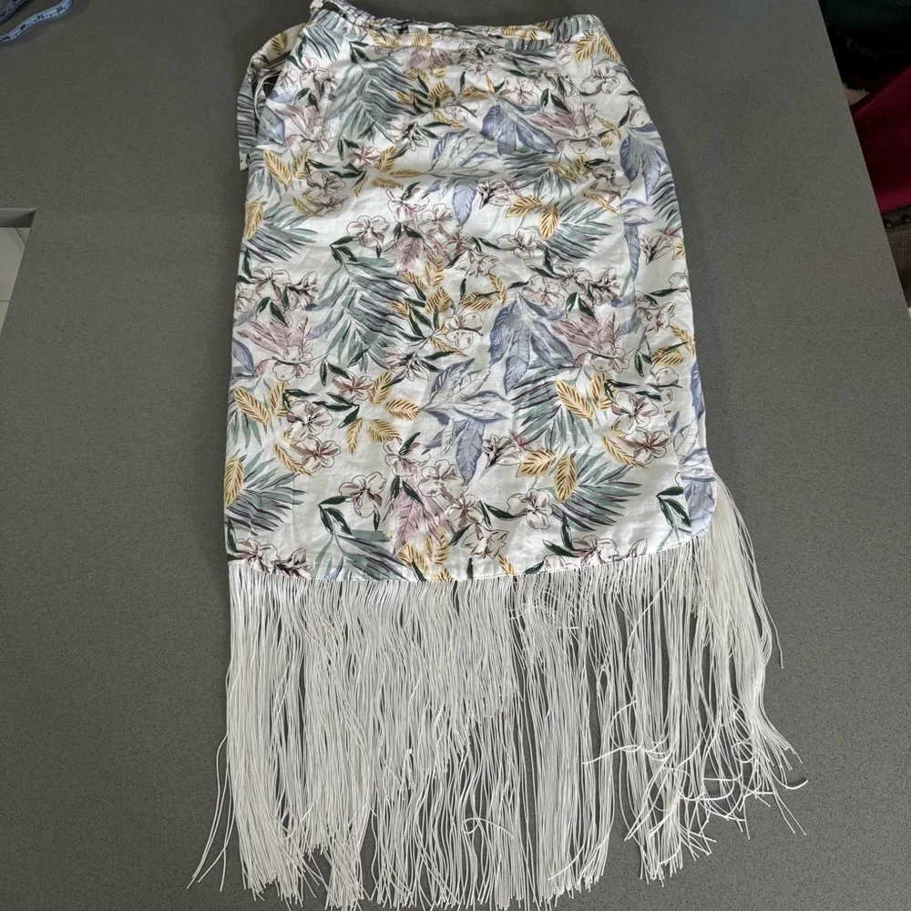 Sigrid Olsen Floral Fringe Wrap Skirt - Picture 6 of 8